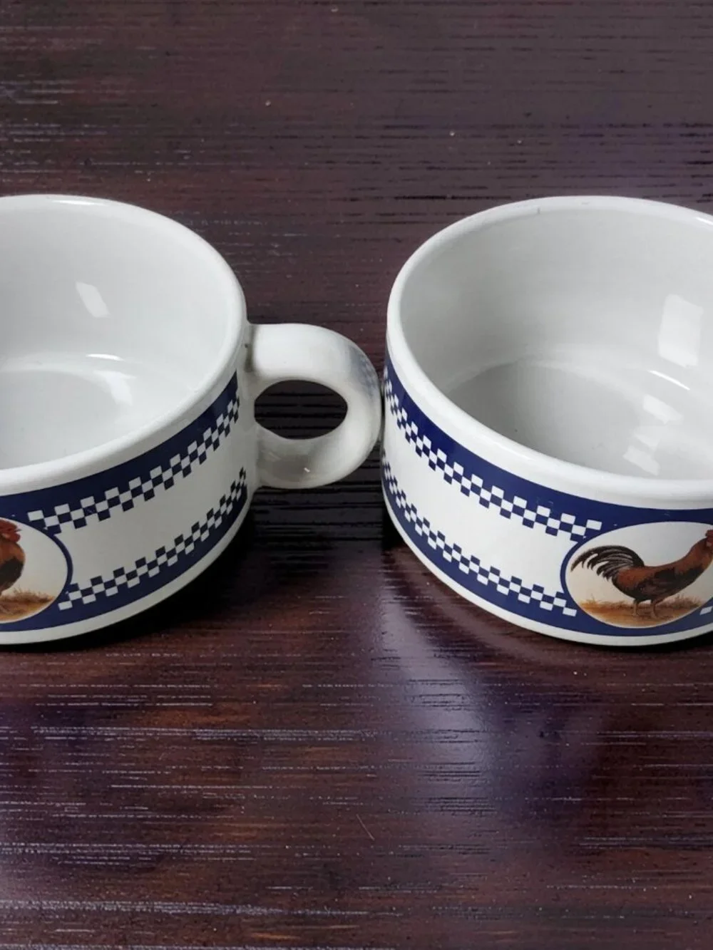Vintaged Houston Harvest Set of 2 Ceramic Rooster or Chicken Soup Bowls